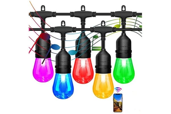 Multicoloured Solar LED Festoon String Lights