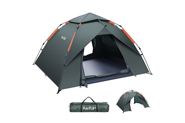 Amflip Camping Tent Automatic 3 Man Person Instant Tent Pop 