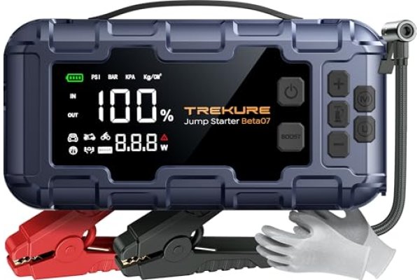 TREKURE 7-IN-1 6000A Jump Starter Power Pack with 160PSI Air