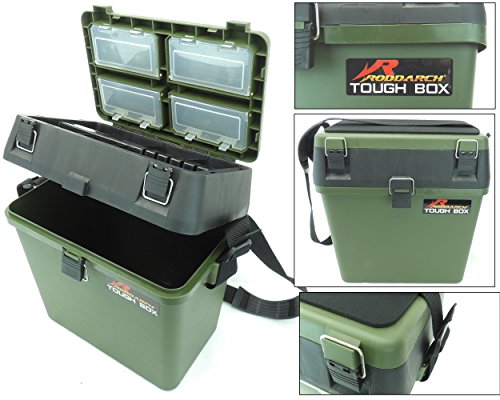 Roddarch Fishing Tackle Seat Box Includes Padded Strap & Sea