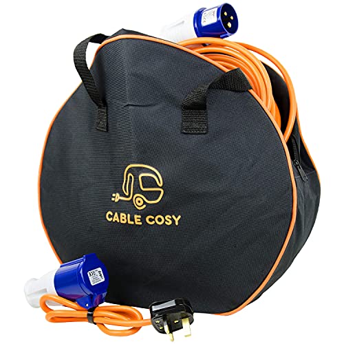 Luigi's 14 Metre Mains Extension Cable with Fly Lead Converter & Waterproof Case 