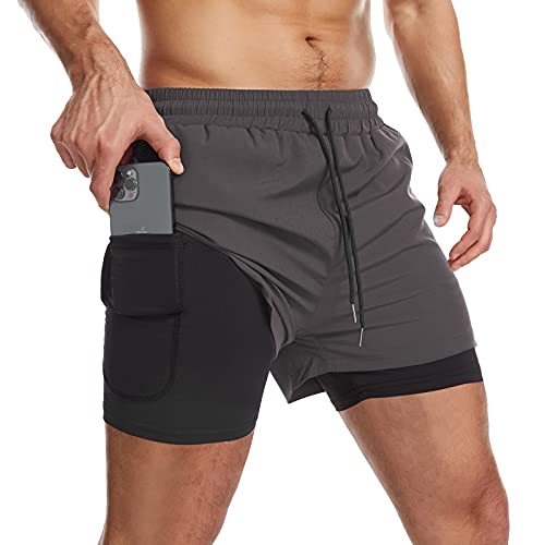 Danfiki Men's Running Shorts with Phone Pocket