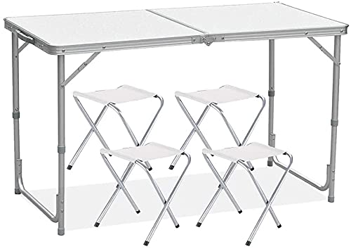 Rainberg Camping Table Set with 4 Chair, Outdoor Indoor Use 