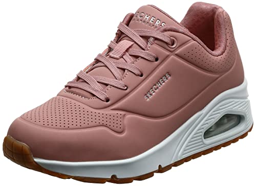 Skechers Women's Uno Stand on Air Sneaker, Rose Durabuck, 6.