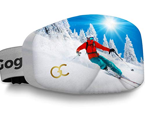 GogglesCover: Protective ski goggles cover, red jacket skier