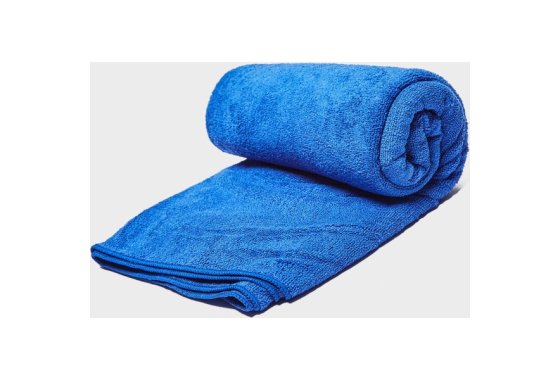 Terry Microfibre Travel Towel - Large - Blue, Blue