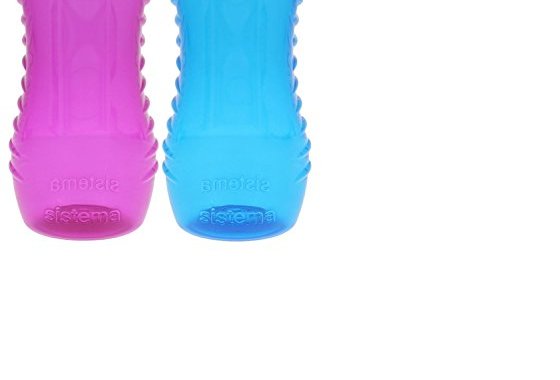 Sistema Lunch Twist 'n' Sip Water Bottle, Pink/Blue, 15.5 oz