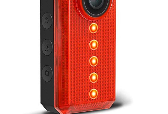 TEENTOK Bike Camera with LED Tail Light, Full HD Rear-View W