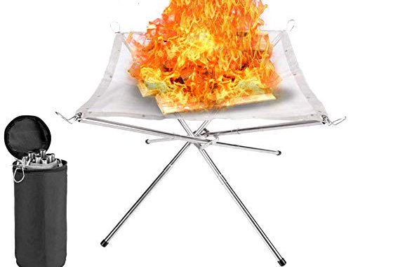 zhuolang Portable Fire Pit Outdoor Fireplace with Carrying B