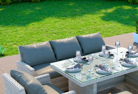 BillyOh Minerva Rattan Outdoor Garden 7 Seater Dining Sofa S