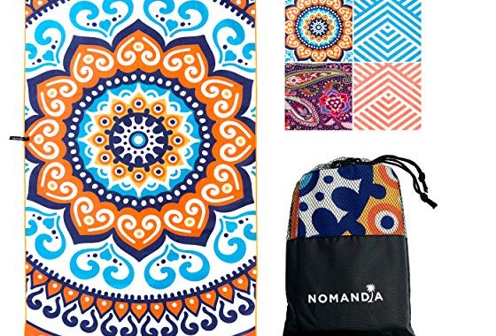 Nomandia Microfibre Beach Towel Extra Large - 180x90cm Sand 