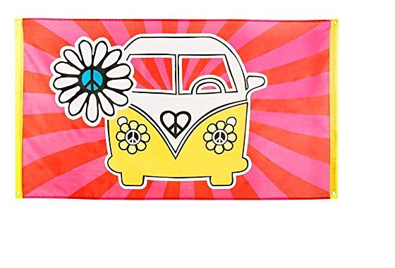 Boland Bol44502 Flag Hippie Flower Power, multi-coloured