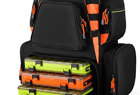 Magreel Fishing Bag with 4 Fishing Tackle Boxes, Heavy-Duty 