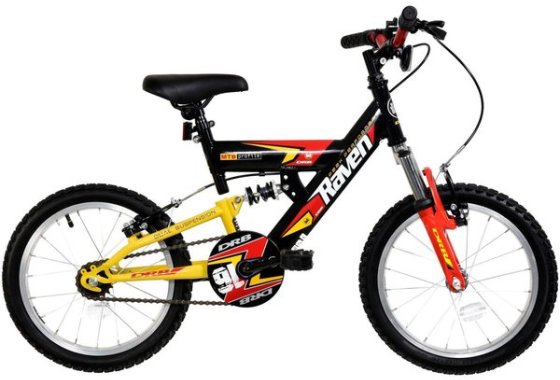 Dallingridge Raven Boys Full Suspension Mountain Bike, 16