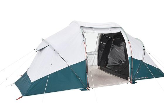 Camping Tent With Poles - Arpenaz 4.2 F&b - 4 Person - 2 Bed