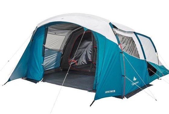 Camping Tent With Poles - Arpenaz 5.2 F&b - 5 Person - 2 Bed