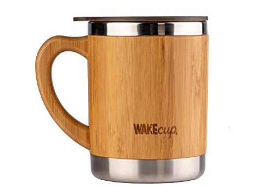 WAKEcup Reusable 280ml Bamboo Travel Mug | Double Walled Bam