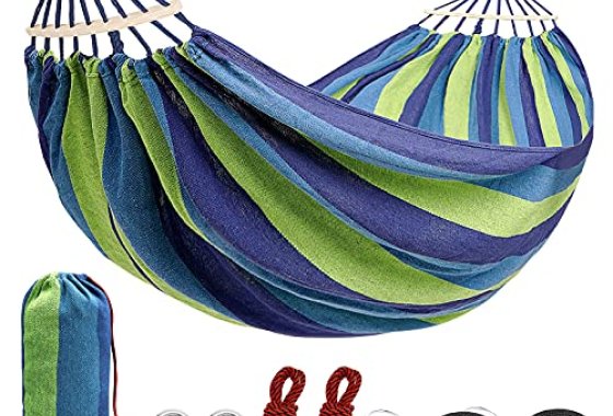 Outdoor Double Hammock, 2 Person Cotton Canvas Hammock 260*1