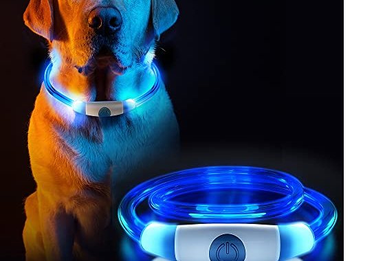 Dog Collar Light for The Dark, Silicone Collar Flashing Led 