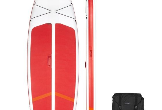100 Compact 10ft (l) Inflatable Stand-up Paddle Board - Whit