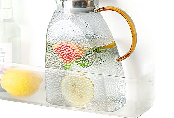 Bincoo Fridge Door Water Pitcher, 1.8 Liter/60oz Glass Pitch