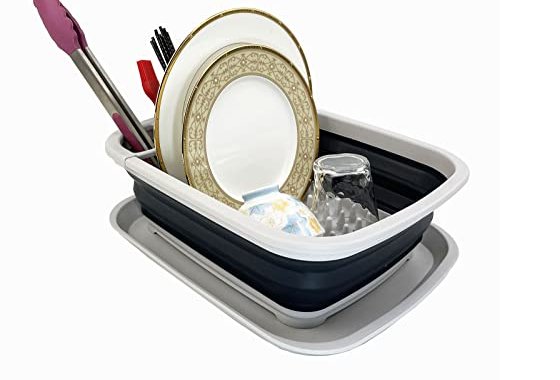 SAMMART 8L Collapsible Dish Drainer with Drainer Board - Fol