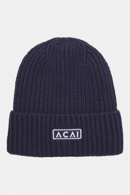 Acai  Womens Merino Beanie - Dk Blue