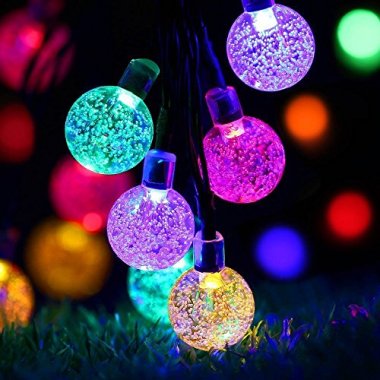 Solar String Lights 50LED 22FT Outdoor Solar-Powered Crystal