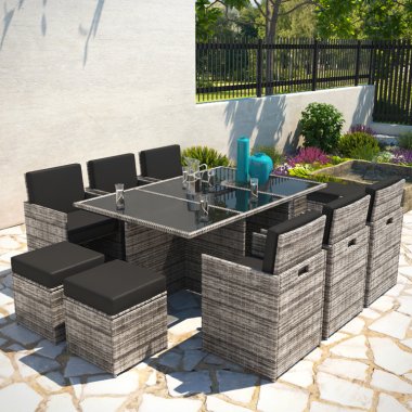 BillyOh Modica 10 Seater Cube Outdoor Rattan Garden Dining S