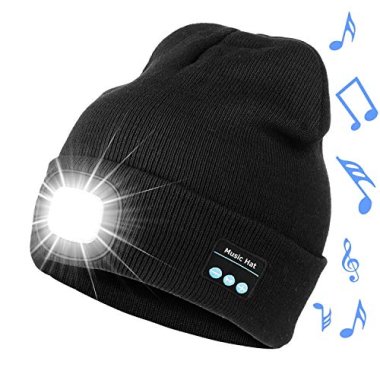 Bosttor Bluetooth Beanie Hat with Light, Led Hat for Running