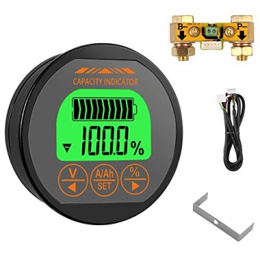CAMWAY Battery Monitor 8-100V 0-350A Voltmeter Ammeter Volta