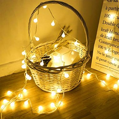 Globe String Lights, 2 Modes 16ft 40LEDs Ball Fairy Lights,