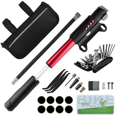 Bike Tool Kit, Bicycle Puncture Repair Kit with 16 in 1 Bike