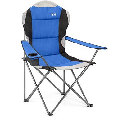 High Back Folding Camping Chair, Luxury Padded Seat, Heavy D