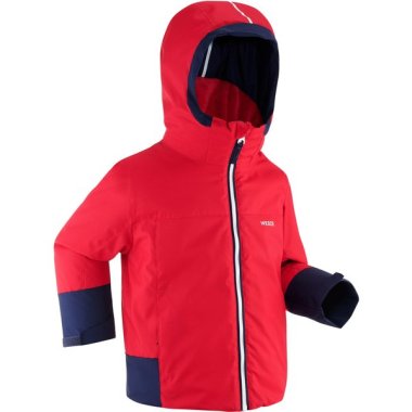 Kids' Warm And Waterproof Ski Jacket 500 Pull'n Fit Red / Na