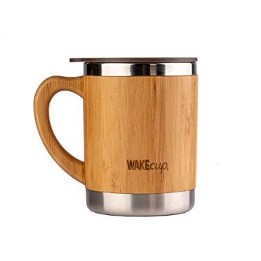 WAKEcup Reusable 280ml Bamboo Travel Mug | Double Walled Bam