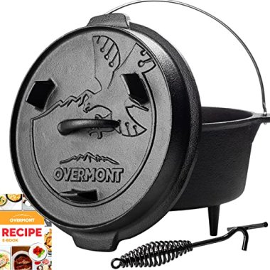 OVERMONT 8.8L/ 9Quart All-Round Dutch Oven Dual Function Lid