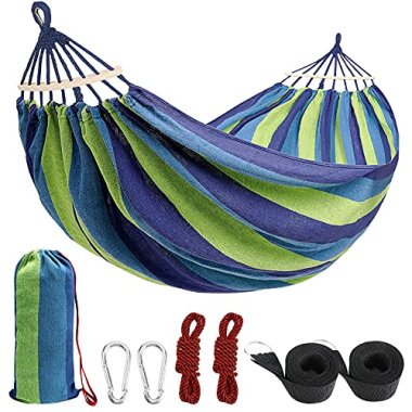 Outdoor Double Hammock, 2 Person Cotton Canvas Hammock 260*1
