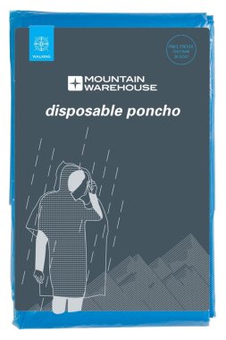 Disposable Unisex Poncho - Blue