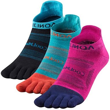 OrrinSports 3 Pairs Toe Socks Women Men's Athletic 5 Finger