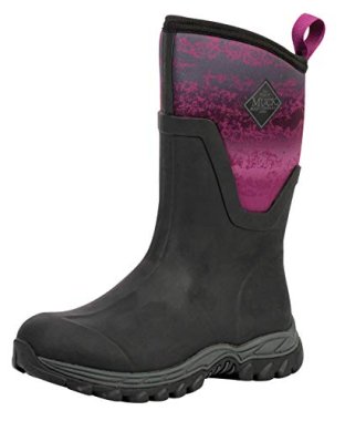 Muck Boots Women's Arctic Sport Mid Rain Boot, Black/Magenta