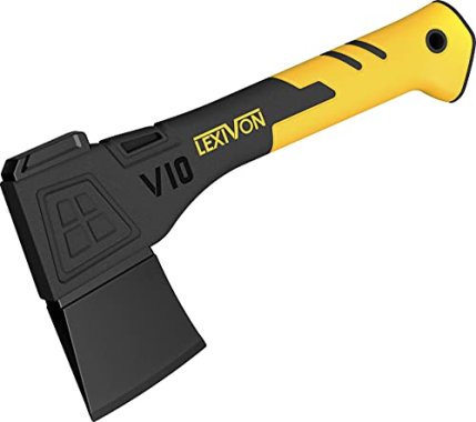LEXIVON V10 Camping Hatchet, 10-Inch Axe | Ergonomic TPR Gri