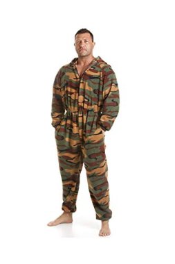 Camille Mens Super Soft Fleece Printed Hooded All in One One