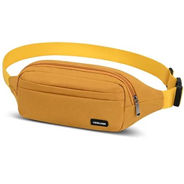 Yooluan Waterproof Bum Bag Waist Fanny Packs 4 Zip Pockets T