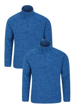 Snowdon Melange Mens Half-Zip Fleece 2-Pack - Blue