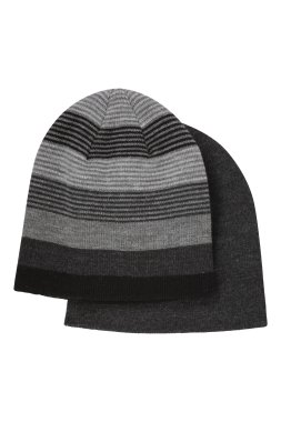 Striped Beanie 2-Pack - Grey