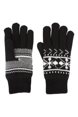 Fairisle Mens Thinsulate™ Gloves - Black