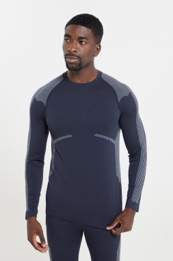 Freestyle Mens Seamless Round-Neck Baselayer - Black