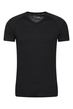 Summit Mens Merino V-Neck Tee - Black