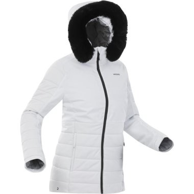 Women's Mid-length Warm Ski Jacket - 100 - White